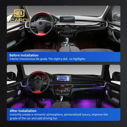 CARDI K4 Interior Ambient Lighting Kit | 10-in-1 System | App & Remote Control | Universal Fit | Premium Cabin Upgrade